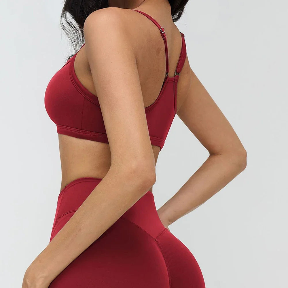 Beautiful Back Women Workout Bra Fitness Underwear Tights Yoga Vest High Strength Shockproof Gym Sports Top Push Up Chest Pad