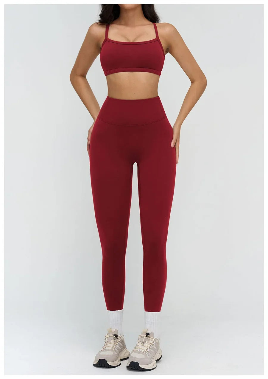 Yoga Clothes Set 2PCS Gym Crop Top Women Outfits Sports Bra High Waist Legging Fitness Suit Running Workout Tracksuit Sportswear