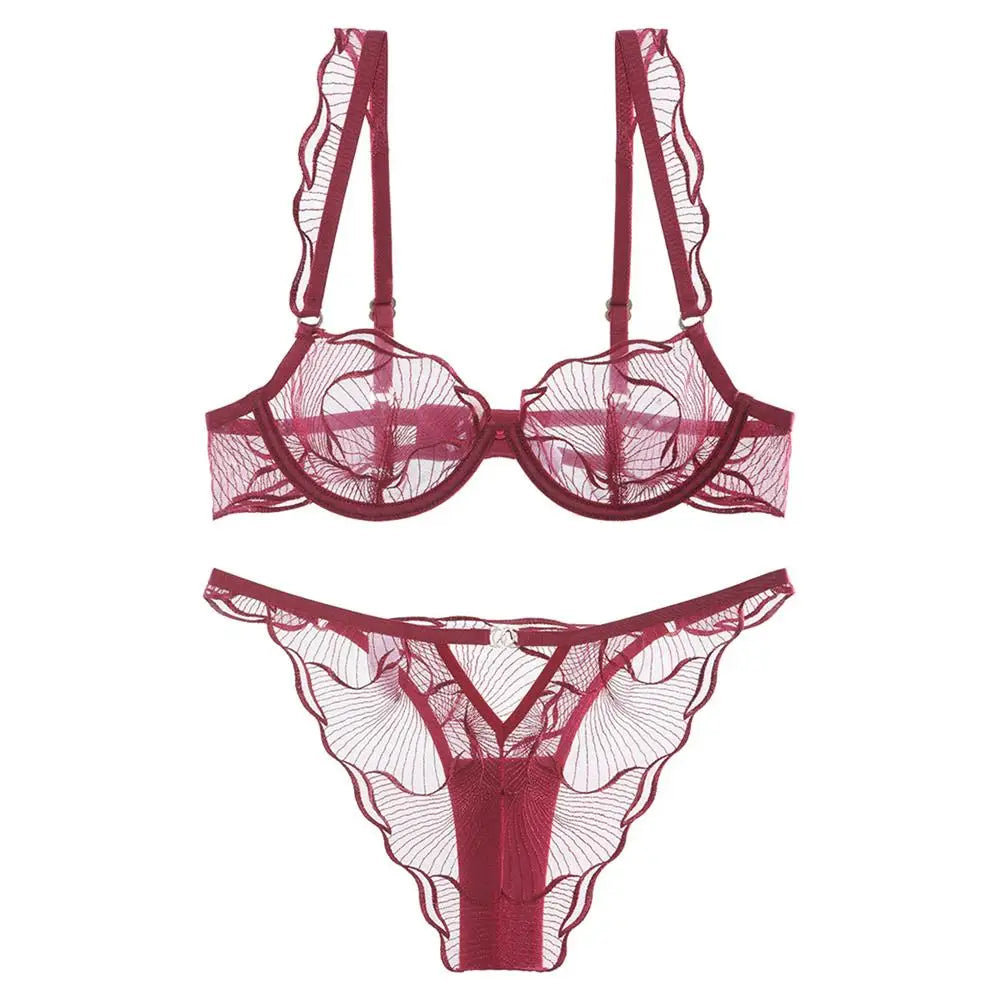 Summer French Minimizer Bra Beachwear Large Bust Pure Embroidery Lace Ultra Thin Plate Size Light Support Wirefree AU MOYISU