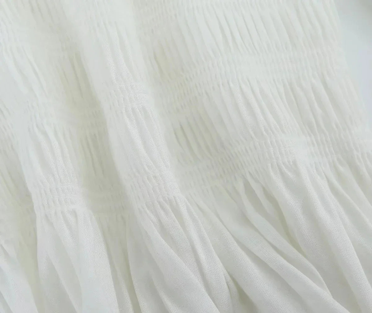 Foridol White Summer Linen Women Blouse Off Shoulder Lantern Sleeve Short Blouse Top 2025 Spring Smocked Pelpum Top New