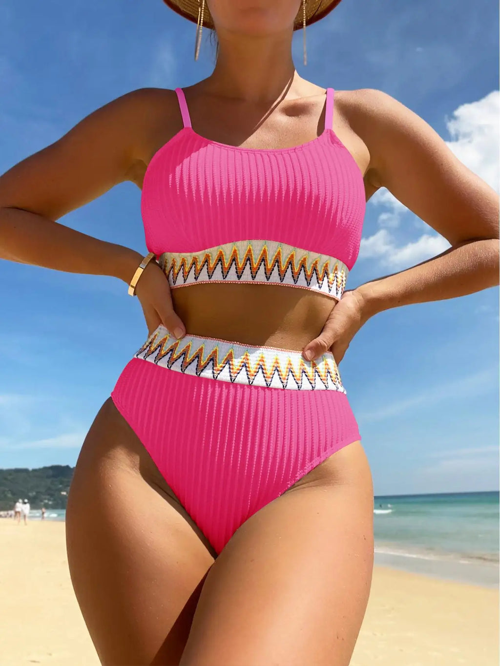 High Waist Bikini 2026 Women Strappy Swimwear Female Sexy Padded Swimsuit Solid Bathing Swimming Swim Suit Summer Beachwear