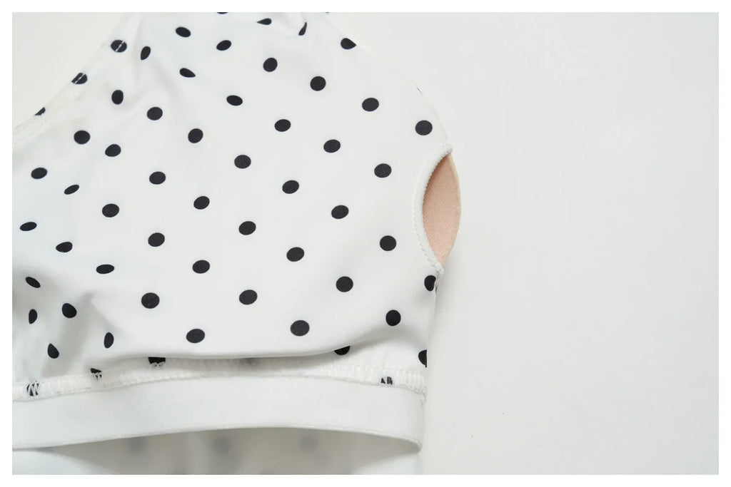 New Summer Women White Polka Dot Print Yoga Sets Hanging Neck Slim Sport Vest High Waist Mid Pants Gym Two-piece Workout Clothes