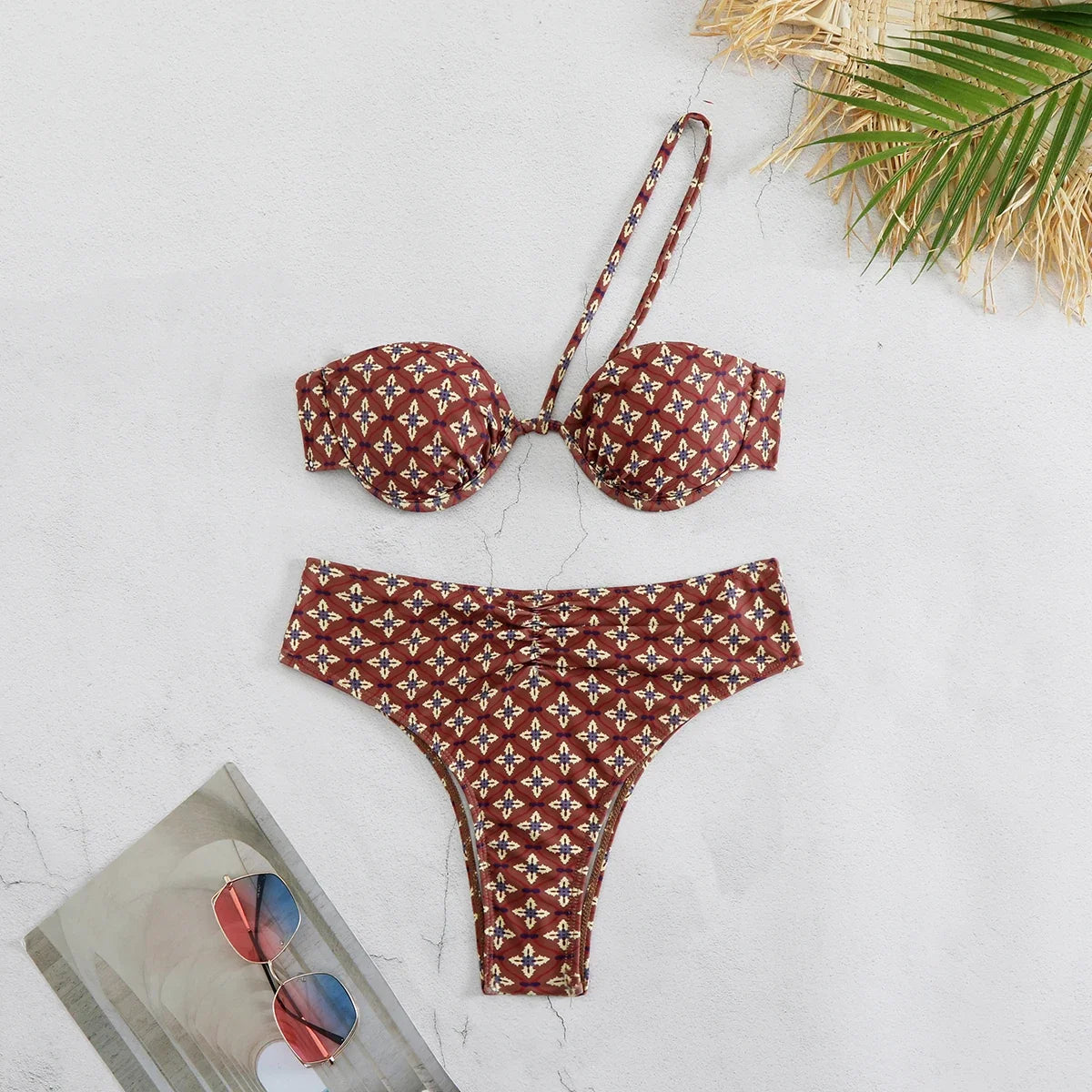 2026 New Sexy Hard Pack Ruffles Brazilian Bikini Women High Waist Swimsuits Backless Swimwear Push Up Biquini Beachwear
