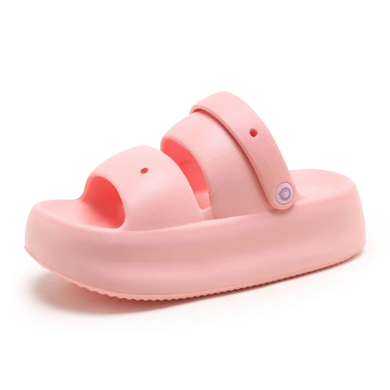 Women Summer Platform Sandals Thick Sole Home Street Slippers Soft EVA Girls Student Daily Walking Shoes 2 Way Wear Sandalias