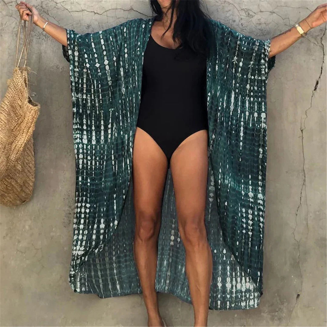 17 Colors Leopard Printed Colorful With Belt Tunic Cover-ups Beach Dress Beach Wear Beachwear Female Women Beach Cover Up V4510L