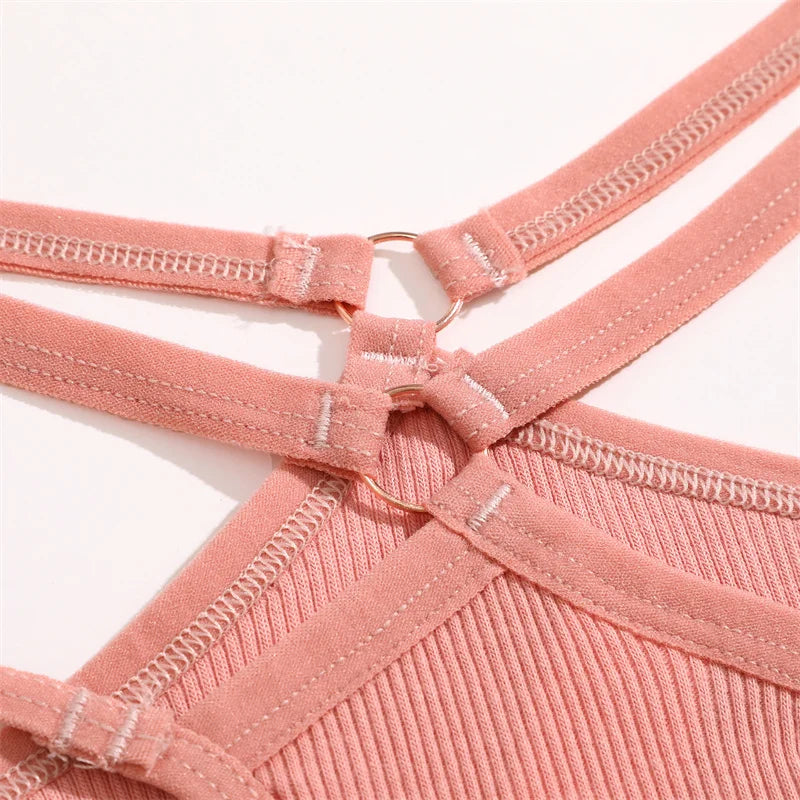 5PCS Women Sexy Cotton Panties Two Belts Hollow Out G-String Thongs Breathable Underwear for Female Solid Color Lingerie S-XL