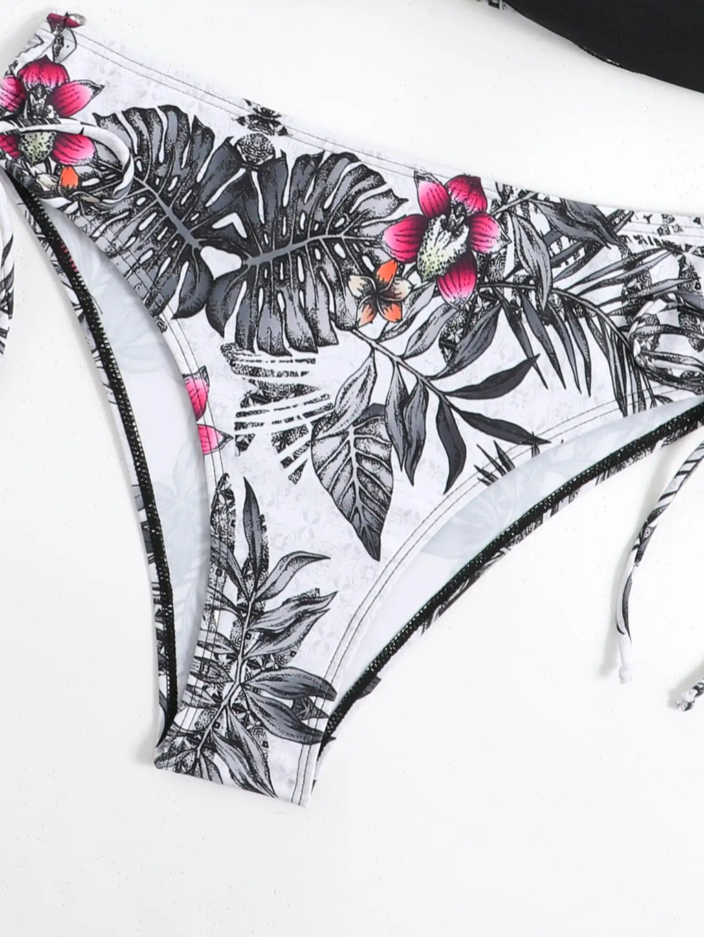 Tropical Print Bikini 2026 Women Drawstring Swimwear Female Push Up Swimsuit Beachwear Bathers Bathing Swimming Swim Suit