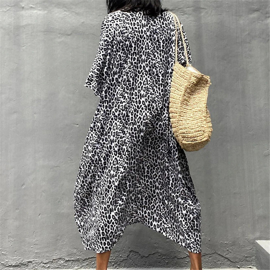 17 Colors Leopard Printed Colorful With Belt Tunic Cover-ups Beach Dress Beach Wear Beachwear Female Women Beach Cover Up V4510L