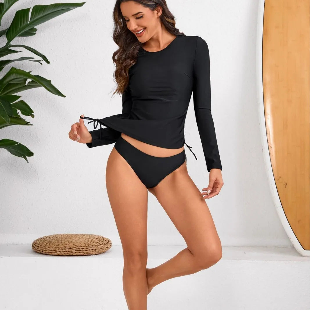 Long-sleeved Sunscreen Swimsuit European and American Split Surf Suit Cross-border Swimsuit Bikini Women's Bikini Wetsuit Set