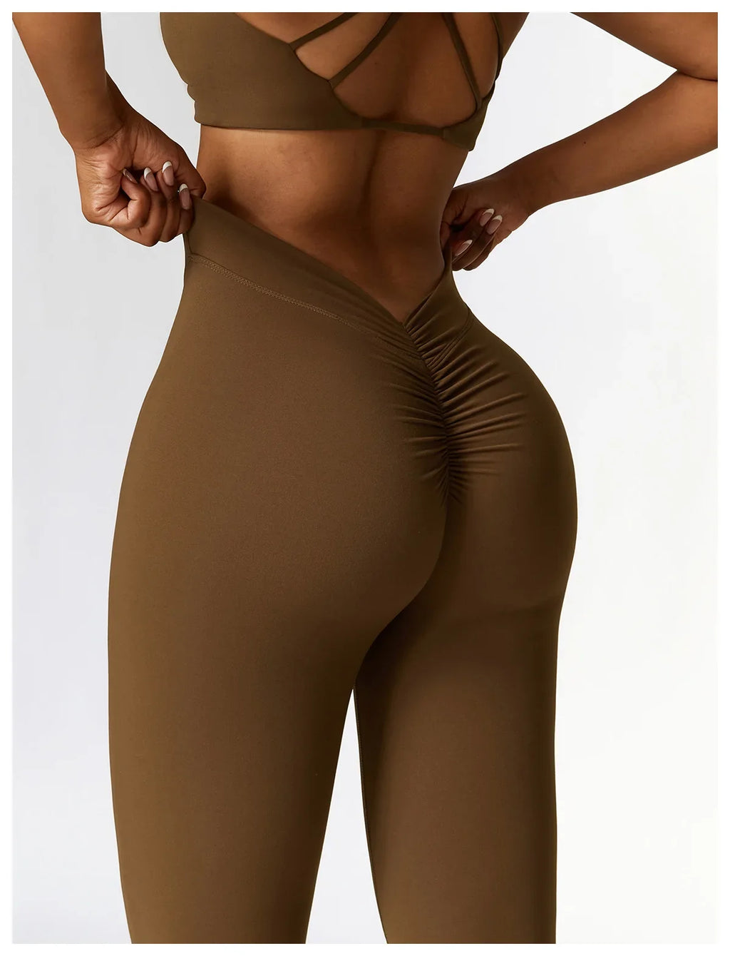 Sexy Sports Leggings Women V Back Scrunch Flares Leggings High Waist Yoga Flares Pants Push Up Gym Leggings Women Yoga Clothes
