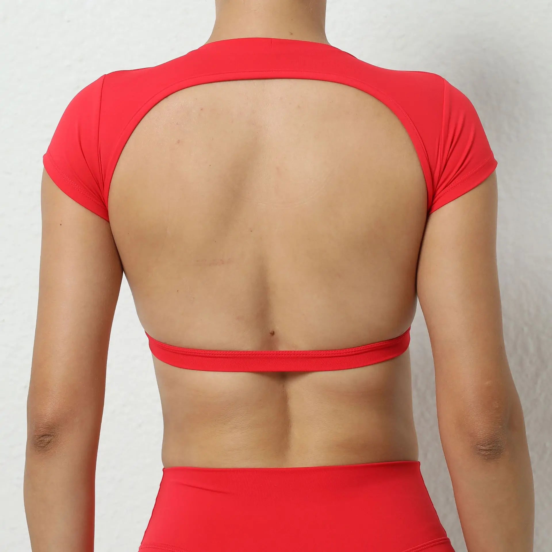Hearuisavy Summer Sports Shirts Breathable Workout Tops Fitness Sportswear Backless Yoga Clothing Sport Crop Tops Women Gym Top