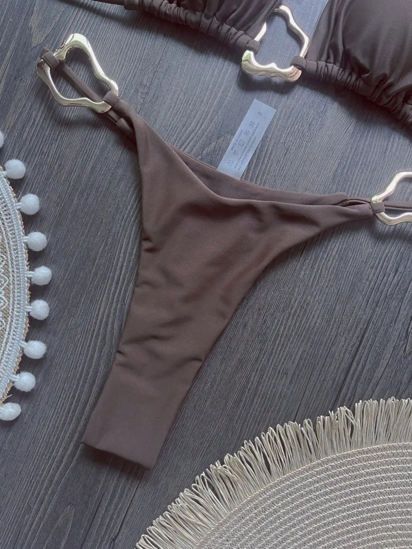 New Sexy Bikini Solid Color Lace-up Split Two-piece Swimsuit for Women