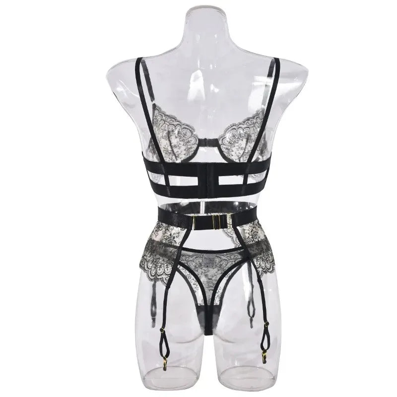 Two-piece Women's Set G-string Transparent Underwear Lolita Romantic Lingeries Set Sexy Bra and Panties Sets Lingerie for Woman