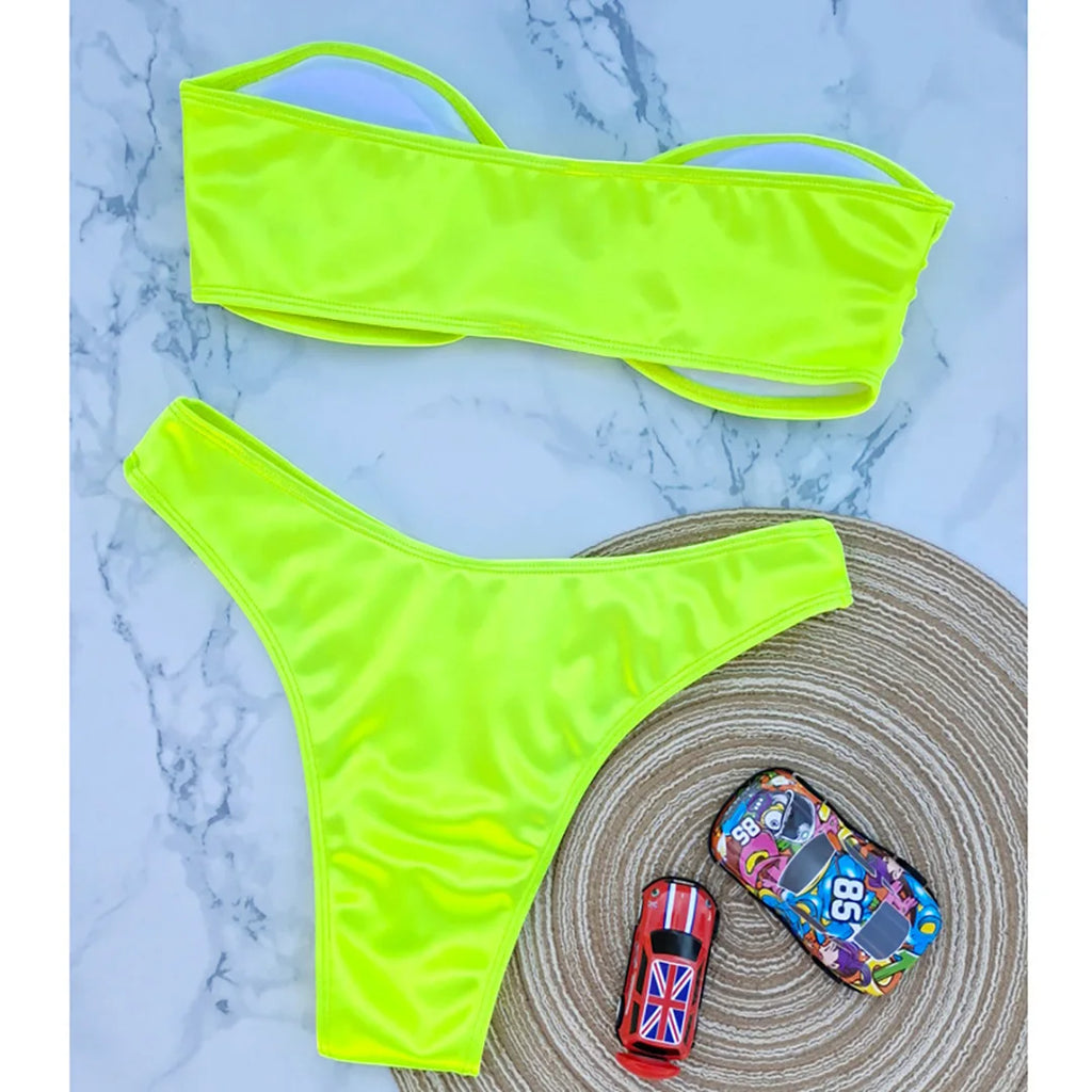 13 Color 2026 New Sexy Bandeau Bikini Women Swimwear Female Swimsuit Two-Pieces Bikini Set Padded Bather Bathing Suit Swim V4647