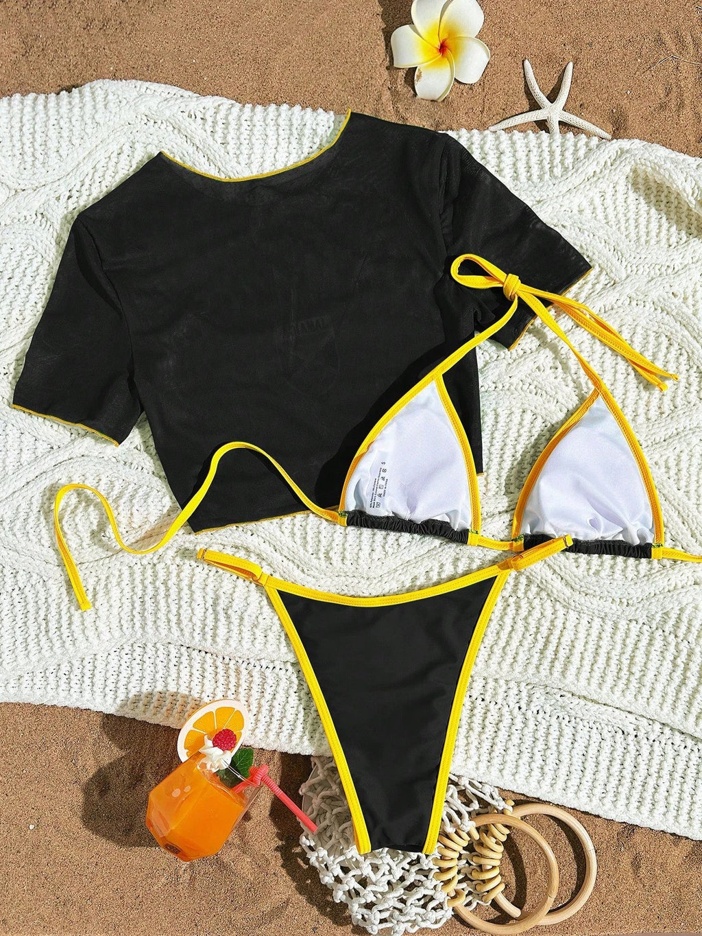 3 Pieces Brazilian Thong Bikinis 2026 Women Trikini Swimwear Female Halter Triangle Swimsuit & Tops Bathing Swimming Swim Suit