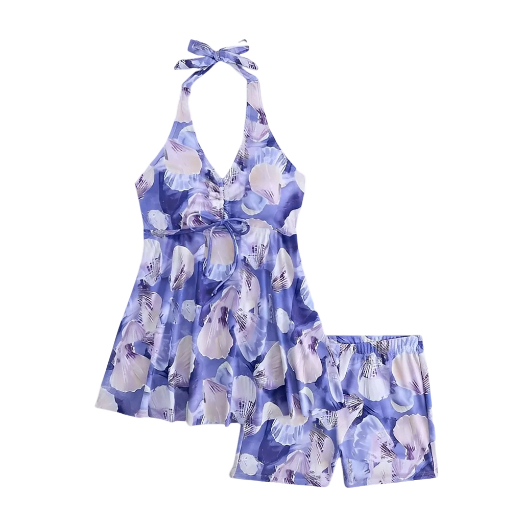 2026 Printed Floral Two Pieces Swimwear Female High Waist Halter Swimsuit Women Bathers Bathing Swimming Swim Suit Beachwear