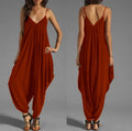 Summer Jumpsuits for Women Full-Length Playsuit Sexy V-Neck Sleeveless Jumpsuits Solid Color Pants Female Casual Loose Rompers