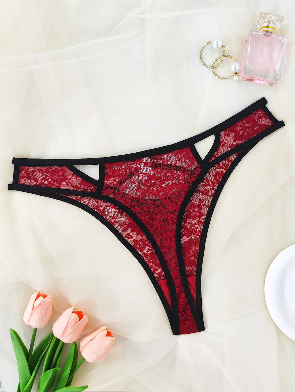 1pcs Plus Size 1XL-4XL Sexy Lace Women's Panties Low Rise Hollow Out Breathable Comfort Female Underpants Lingerie Lady Briefs