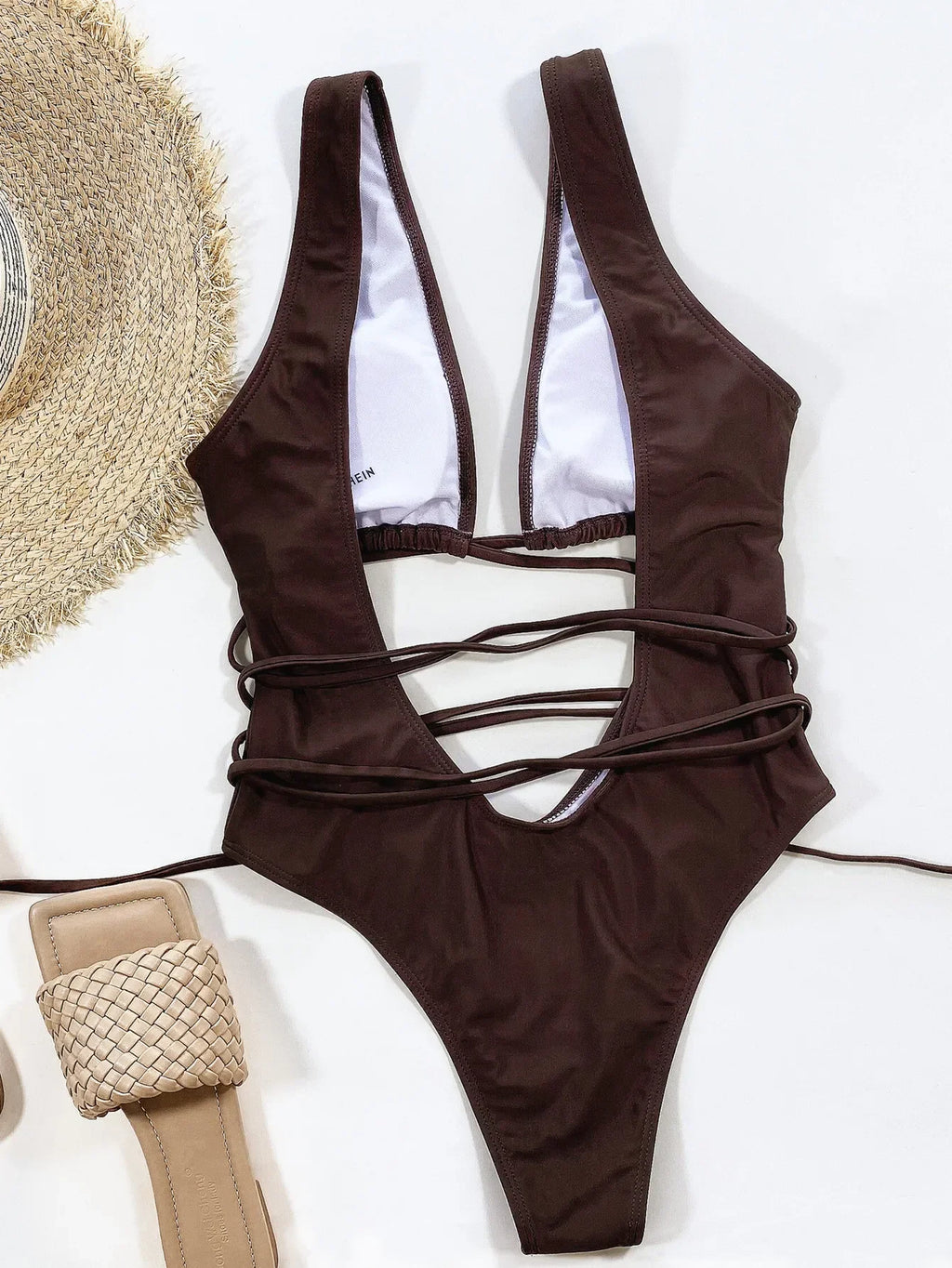 Leopard Deep V Neck Wrap Around High Cut Women Swimwear One Piece Swimsuit Female Monikini Tummy Cut Out Bathing Suit Swim Lady