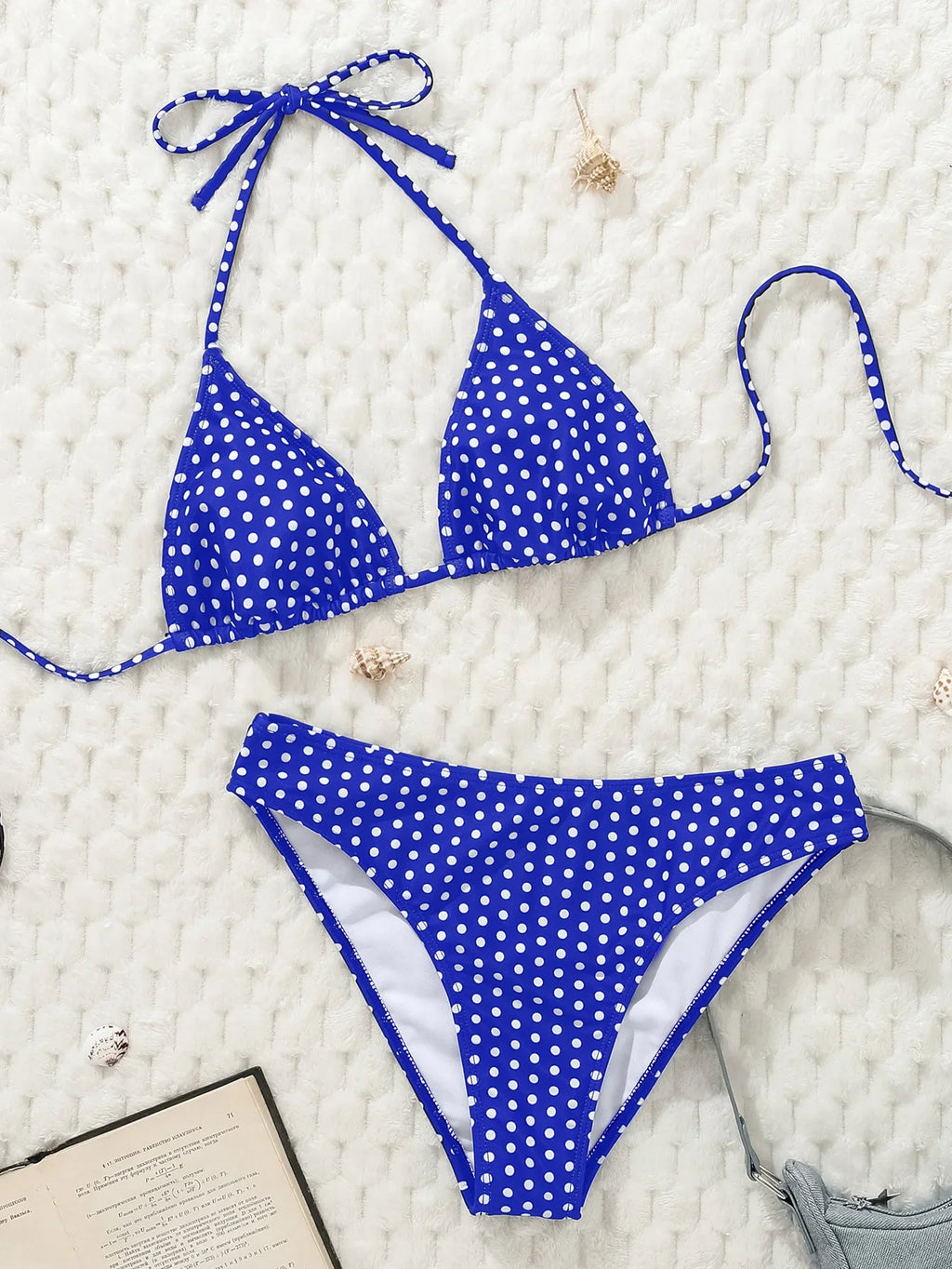 New Dot Print Bikini Set Retro High Waisted Swimsuit Women Adjustable String Tie Two Piece Bathing Suit for Beach