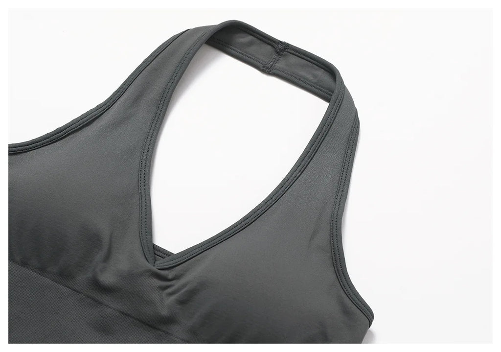 Women Summer Sports Bra Seamless Halter Top High Support Push-up Open Back Gym Bra High-intensity Fitness Yoga Workout Underwear