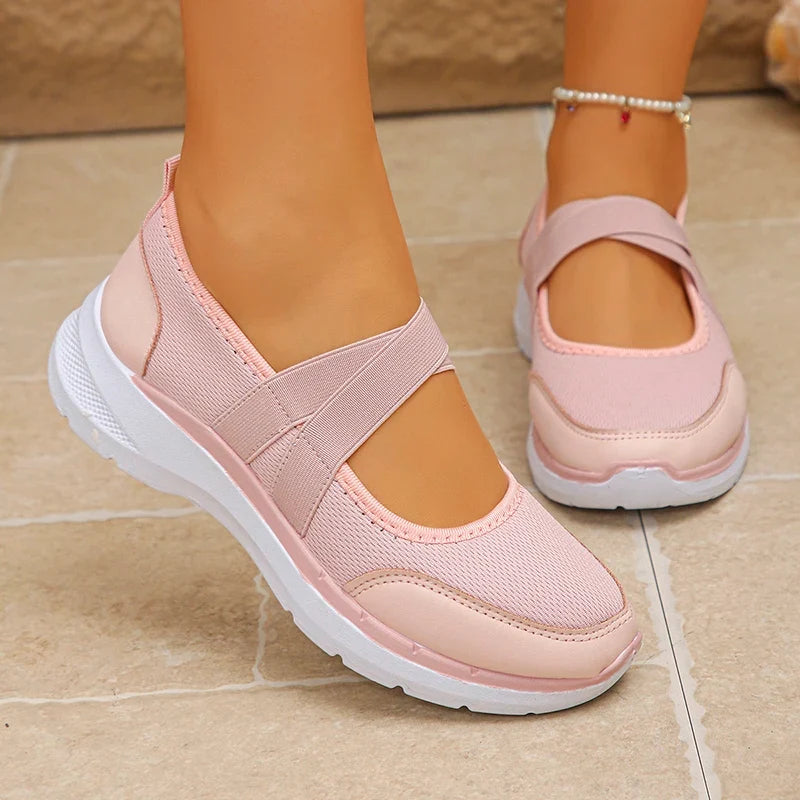 Spring Summer Breathable Flats Women Plus Size 43 Slip On Platform Sneakers Woman Comfortable Soft Non Slip Casual Shoes Female