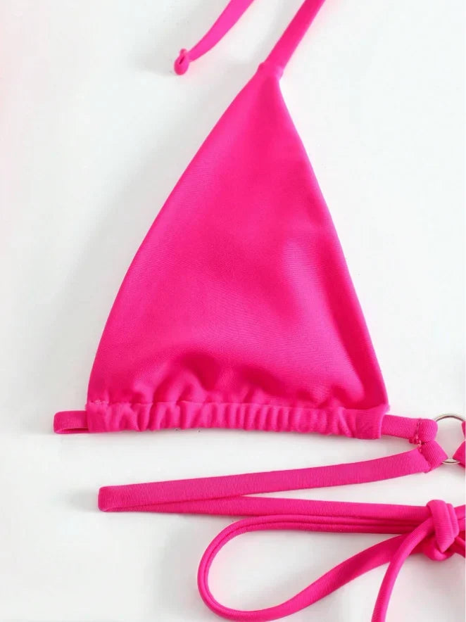 3 Pieces Triangle String Thong Bikinis 2026 Swimwear Female Sexy Brazilian Swimsuit Women Bathers Bathing Swimming Swim Suit