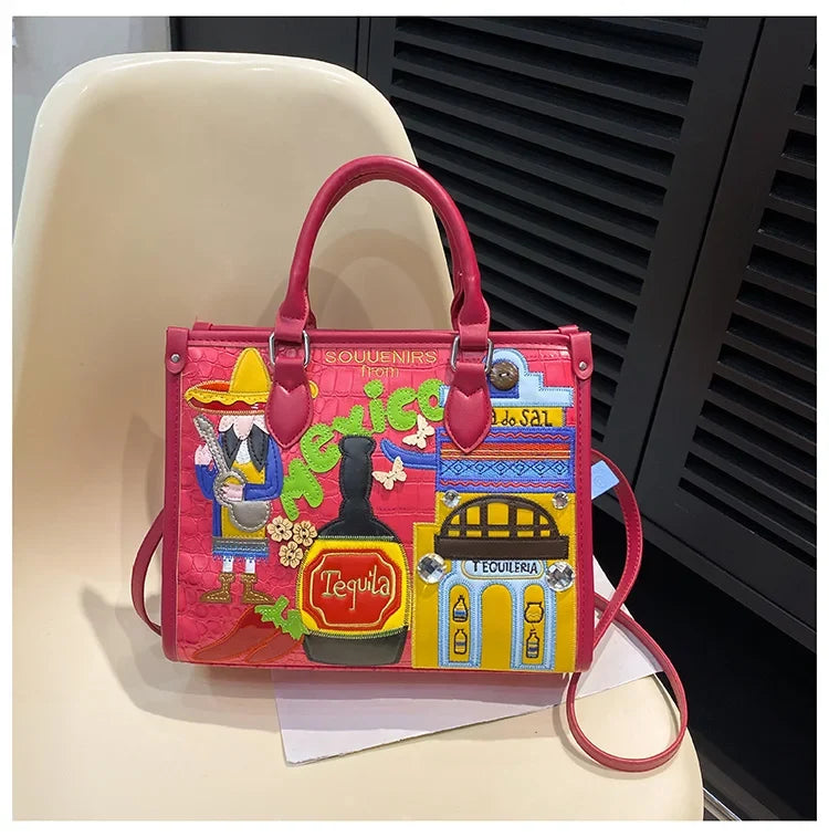 Design Patchwork Zipper 2026 Hot Sale Women's Bags Retro High Quality Women's Bags PU New Personality Stylish Shoulder Bags