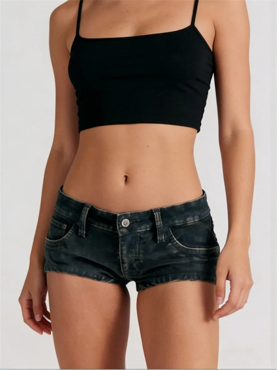 Women’s Summer Denim Shorts Low Waist Slim Fit Skinny Mini Shorts Streetwear Casual Club Daily Hot Sexy Jean Shorts
