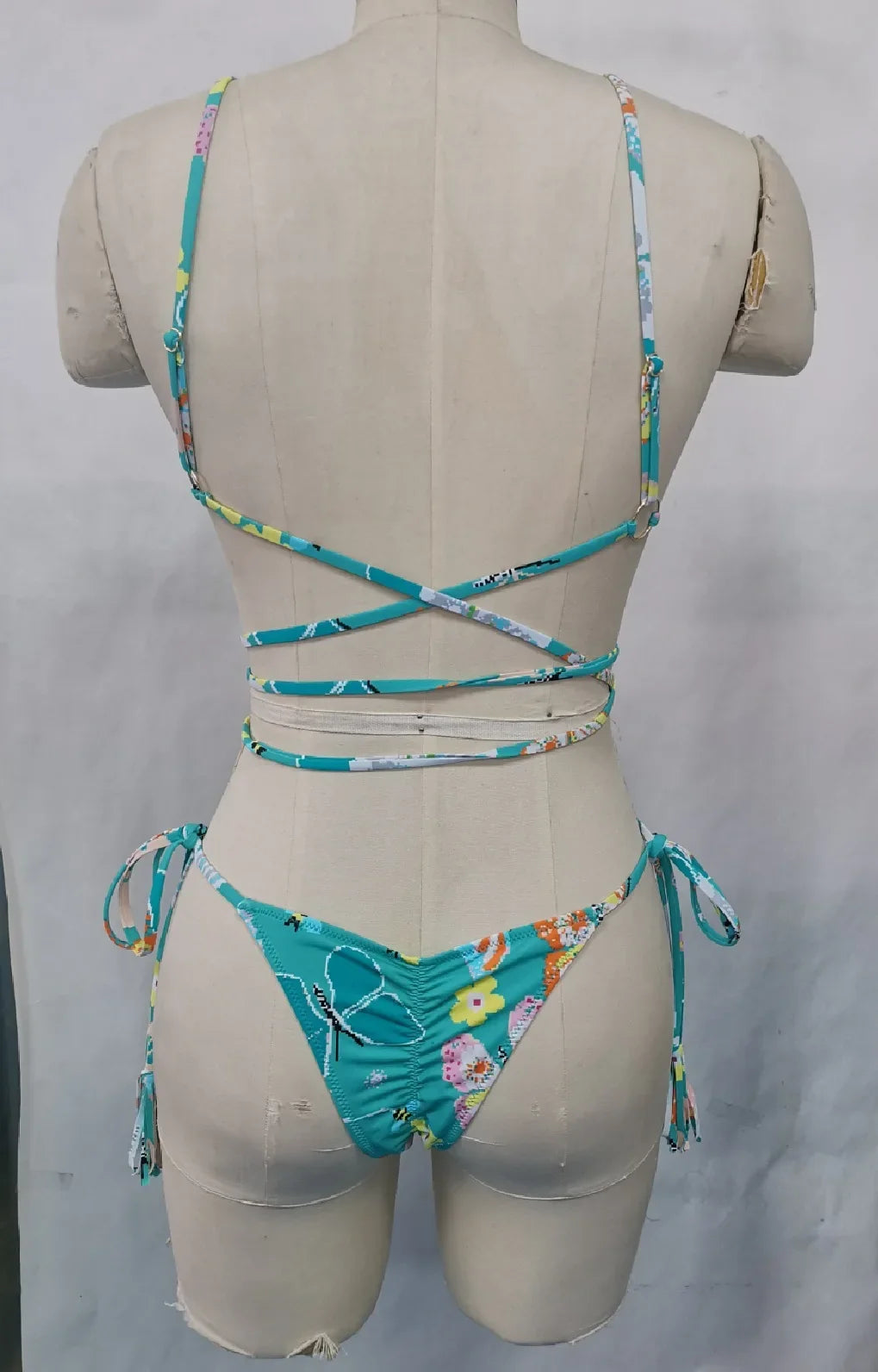 Print Triangle Bikini Set Women Split Swimwear Sexy Bandage Design Micro Bikini Beachwear Summer New Lady Swimming Bathing Suit