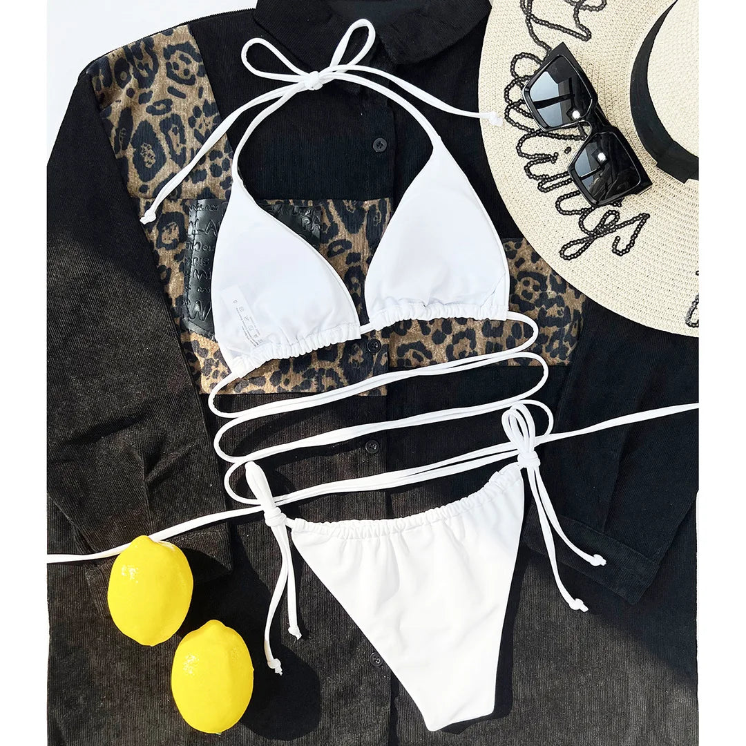 2026 New Wrap Arround Mini Bikini Female Swimwear Women Swimsuit Two-pieces Bikini Set Brazilian Bather Bathing Suit Swim V1229H