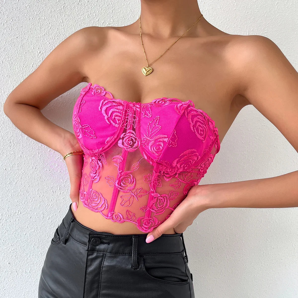 Phantasy Sexy Lace See through Crop Top Women Fashion Floral Embroidery Black Tank Top Night club Dress up 2026 Summer Outfit