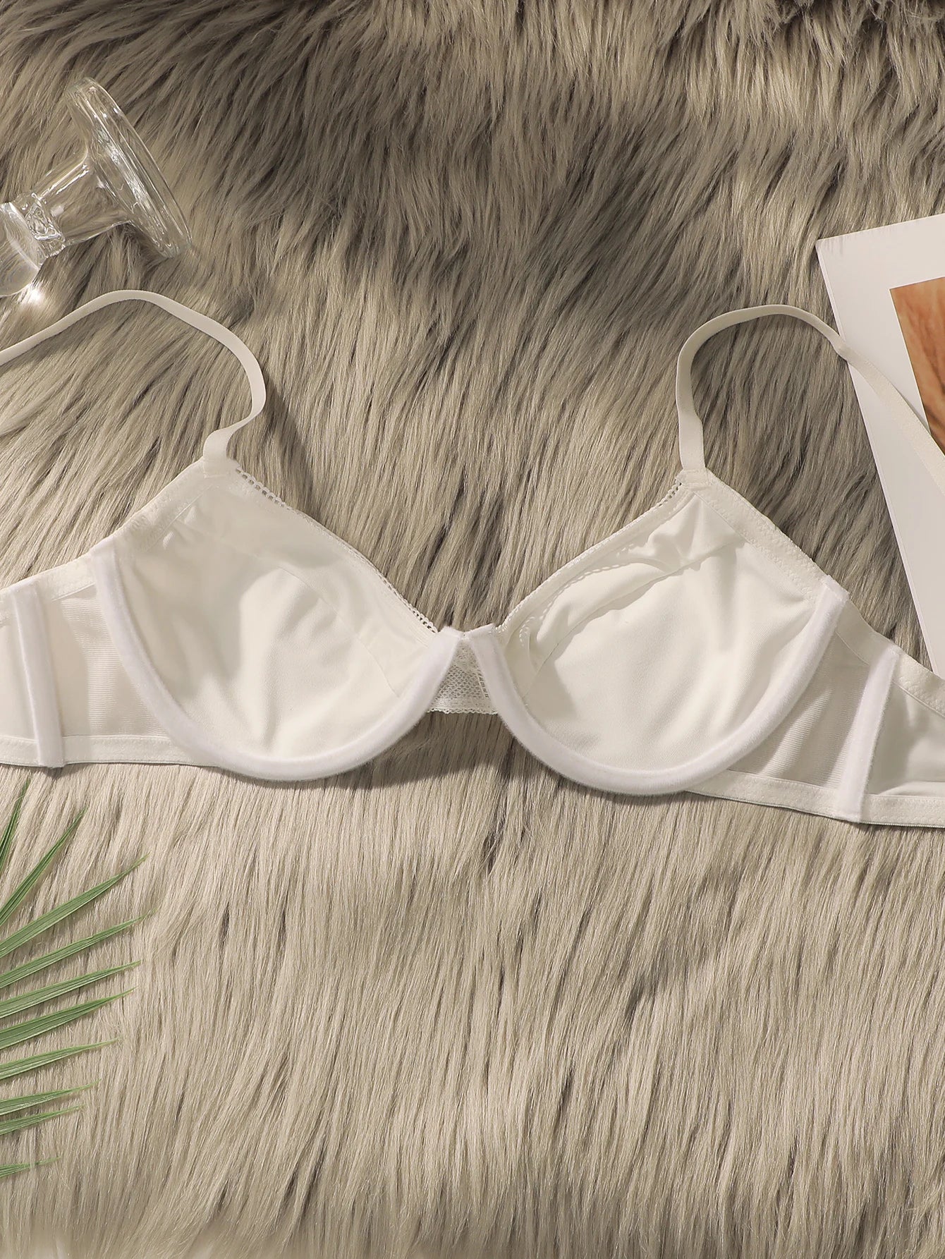 Women's Steel Rim Embroidered Lace Underwear Collar Push Up Shoulder Straps Adjustable Comfortable Close fitting Bra MR2642