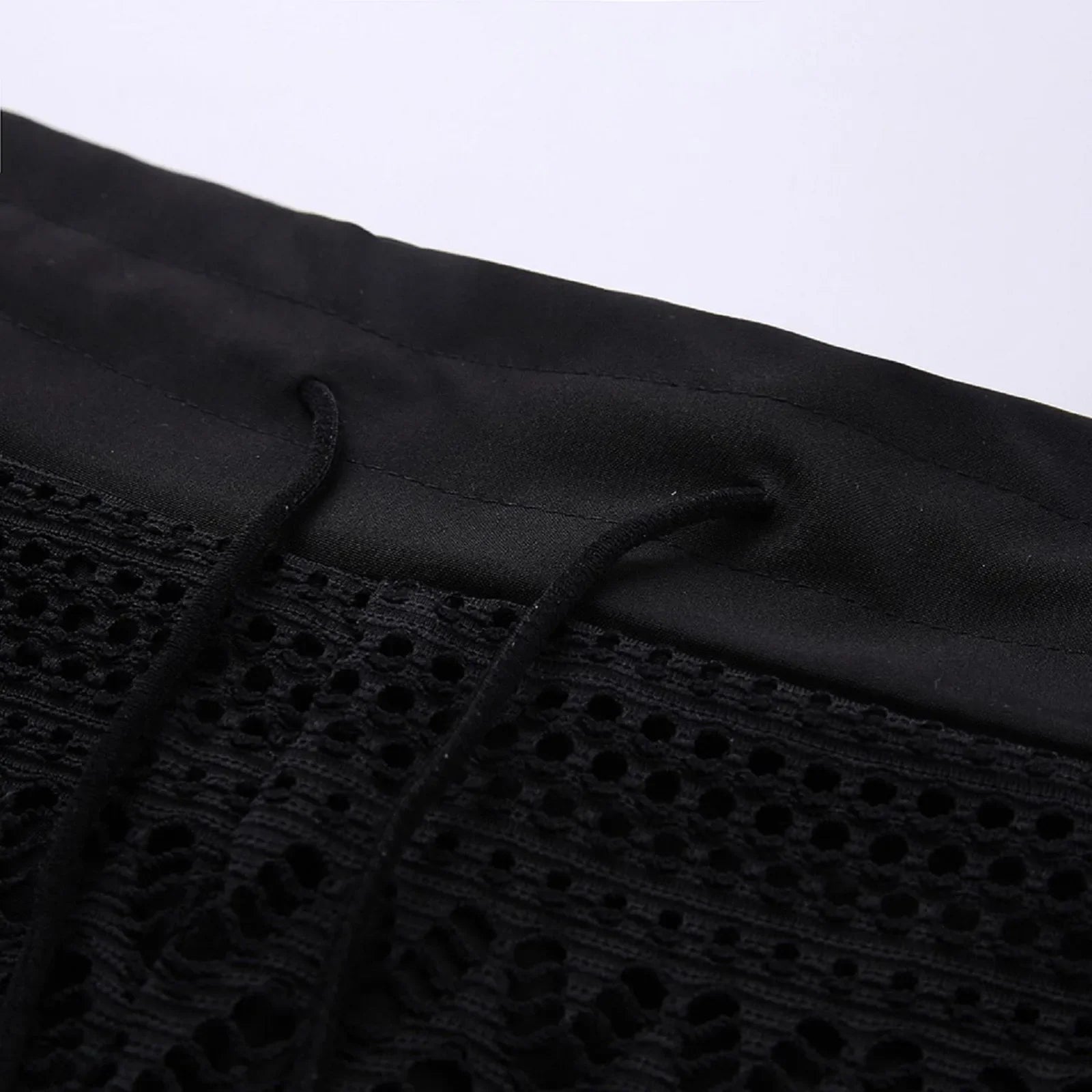Women Solid Black Bikini Bottom Sexy Mesh Wide Leg Swimming Trunks Hollow Out High Waisted Two Piece Separates 2026 Beachwear