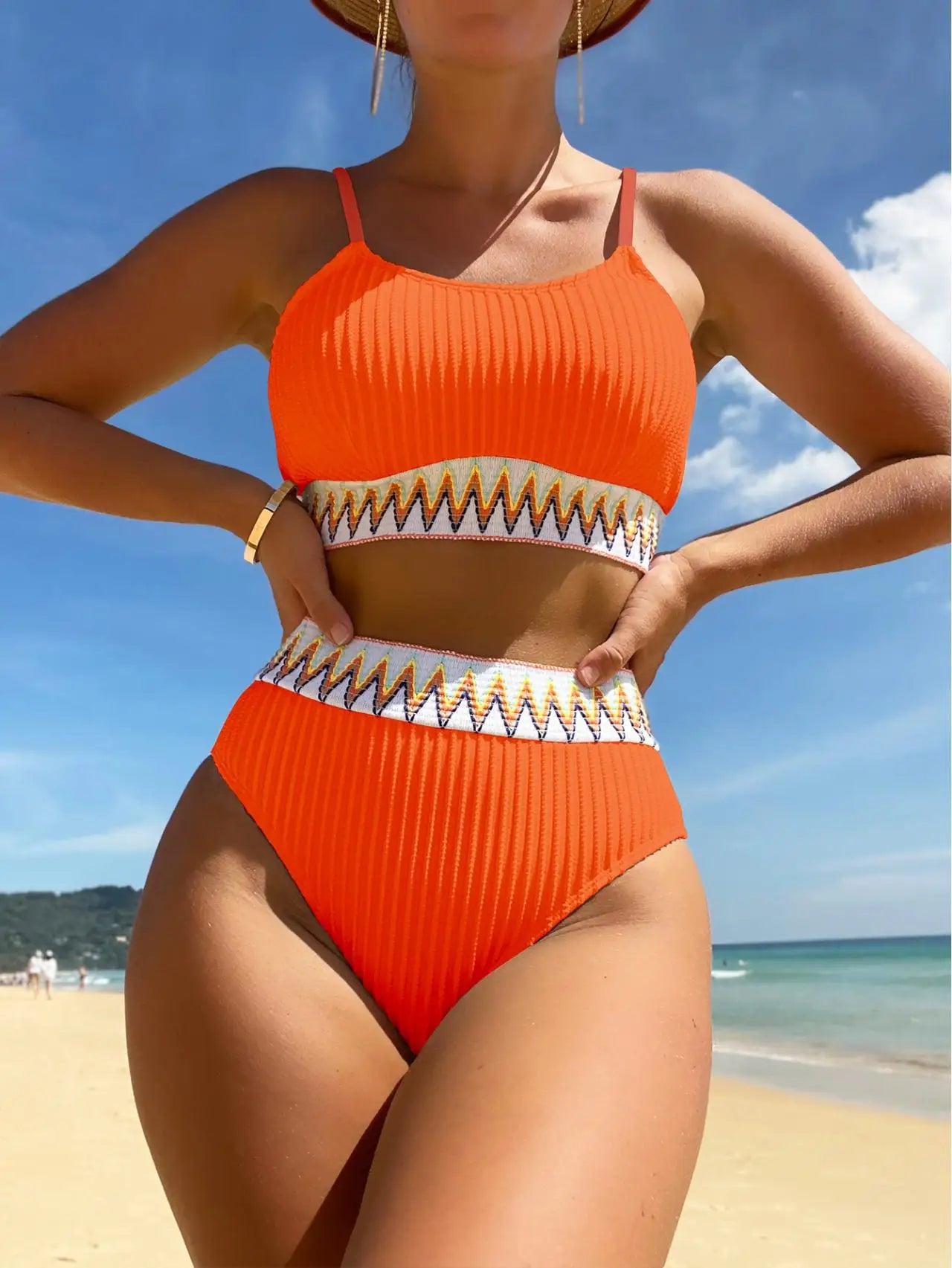 High Waist Bikini 2026 Women Strappy Swimwear Female Sexy Padded Swimsuit Solid Bathing Swimming Swim Suit Summer Beachwear