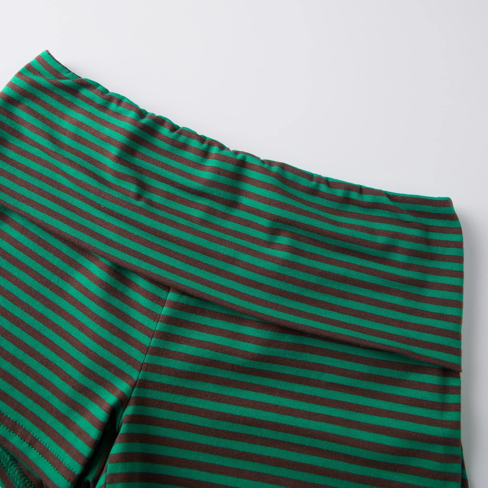 Women's Fold Over Mini Shorts Summer Fashionable Causal High Waist Bodycon Skinny Shorts Striped/Solid Color Short Pants