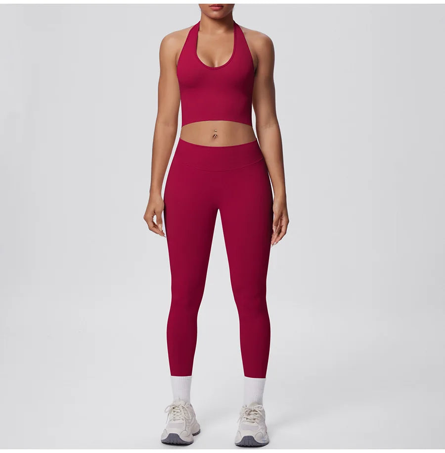 2pcs Yoga Set Gym Outfits Clothes Athletic Wear Yoga Suits For Women Fitness Set Tracksuits Sports Bra Gym Leggings Sportswear
