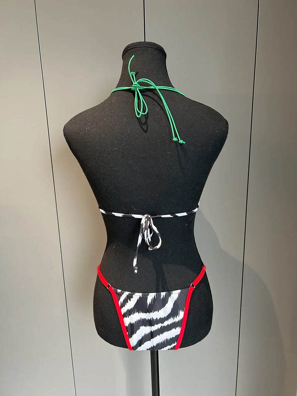 2026 Summer Women's Micro Bikini Set Sexy Lace-up Backless Swimsuit Patchwork Push Up Thong Swimwear Biquini Low Waist Biquinis