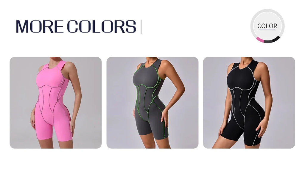 Yoga Jumpsuit Summer Short Sleeveless Sports Wear Gym Fitness Sports Bodysuit Women Dance Running Workout Clothes Yoga Jumpsuit