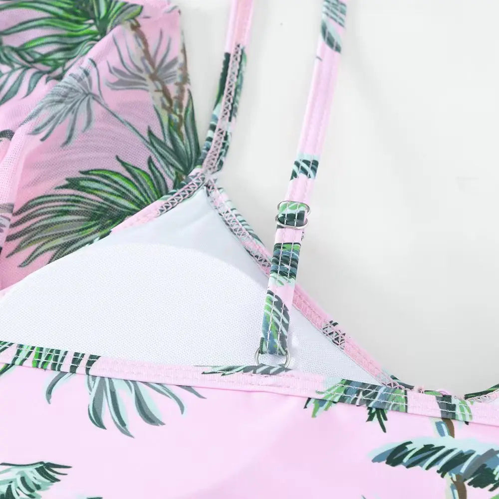 New Sexy 3 Pieces Suit for Women Neck Hanging Bikini Set+Cover-up Swimwear Sunproof Tankini High Waist Shorts Swimsuit Beachwear