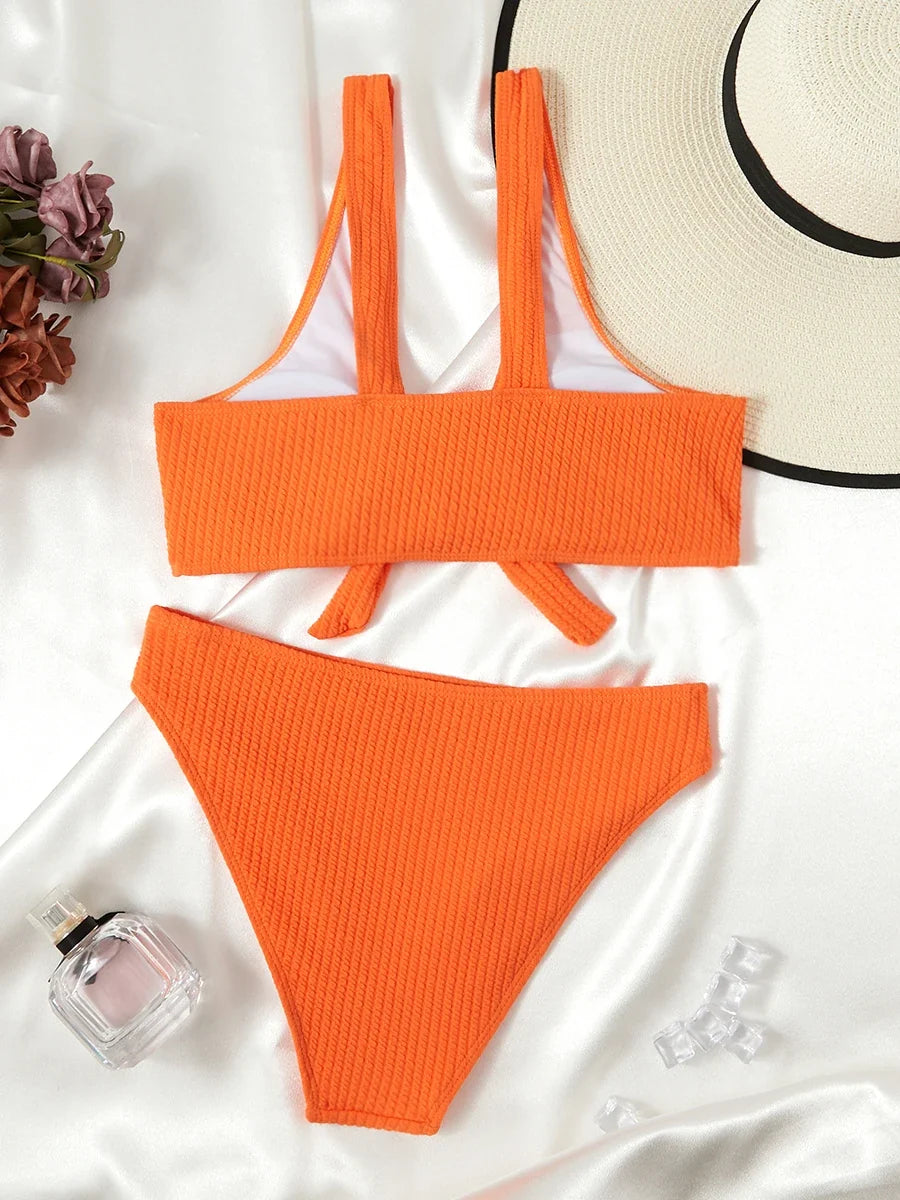 2026 Bowknot Sporty Bikinis Solid Swimwear Female Sexy Swimsuit Women Bathers Bathing Swimming Swim Suit Beachwear
