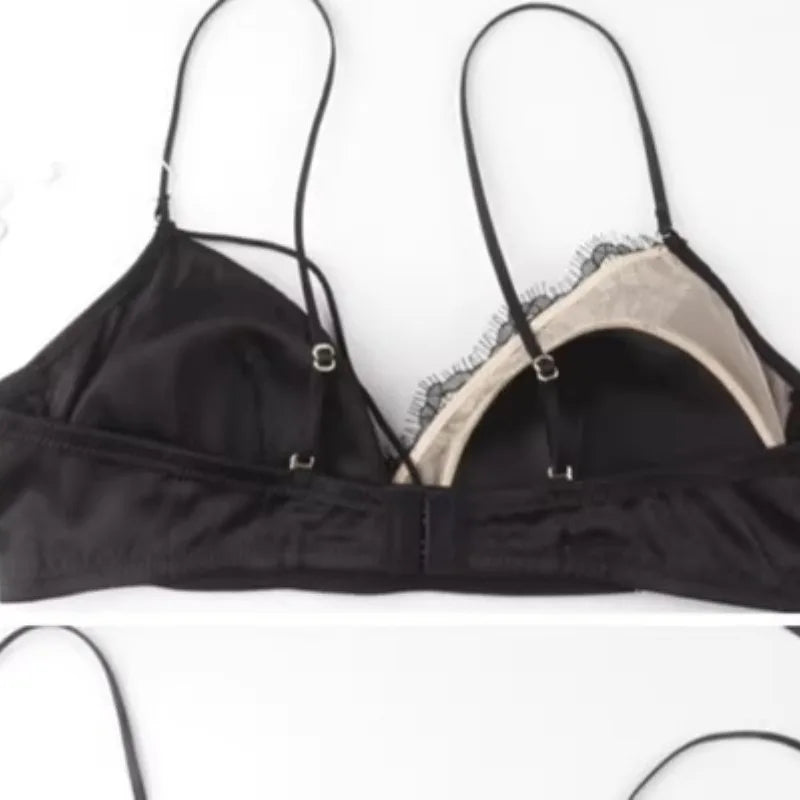 Super Sexy French Lace Bra Set No Underwire Minimizer Triangle Cup for Small Chest Women Hot Lingerie 2026 New Push Up MOYISU