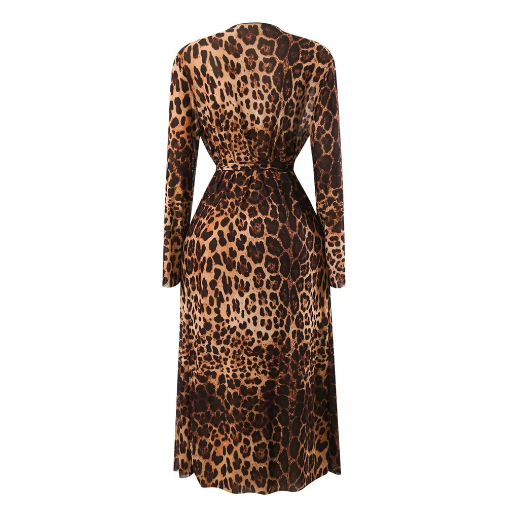 S - XXL With Cover Up Long Sleeve Leopard Printed Women Swimwear One Piece Swimsuit Female Padded Bather Bathing Suit Swim V7353