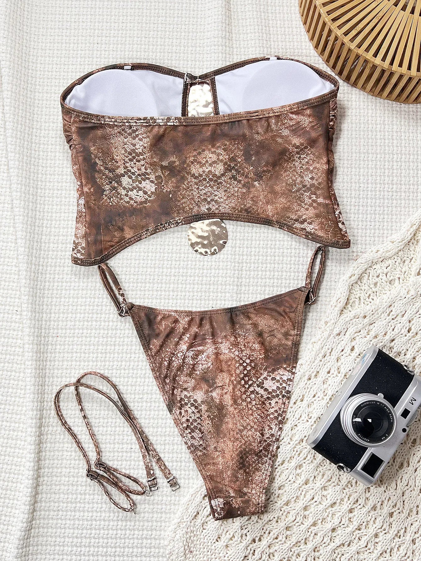DEKA Women Leopard Print Bandeau Bikinis Sets Holiday Strapless Swimwear Sexy Swimsuit Bathing Suit Bikini Mujer Biquinis Summer