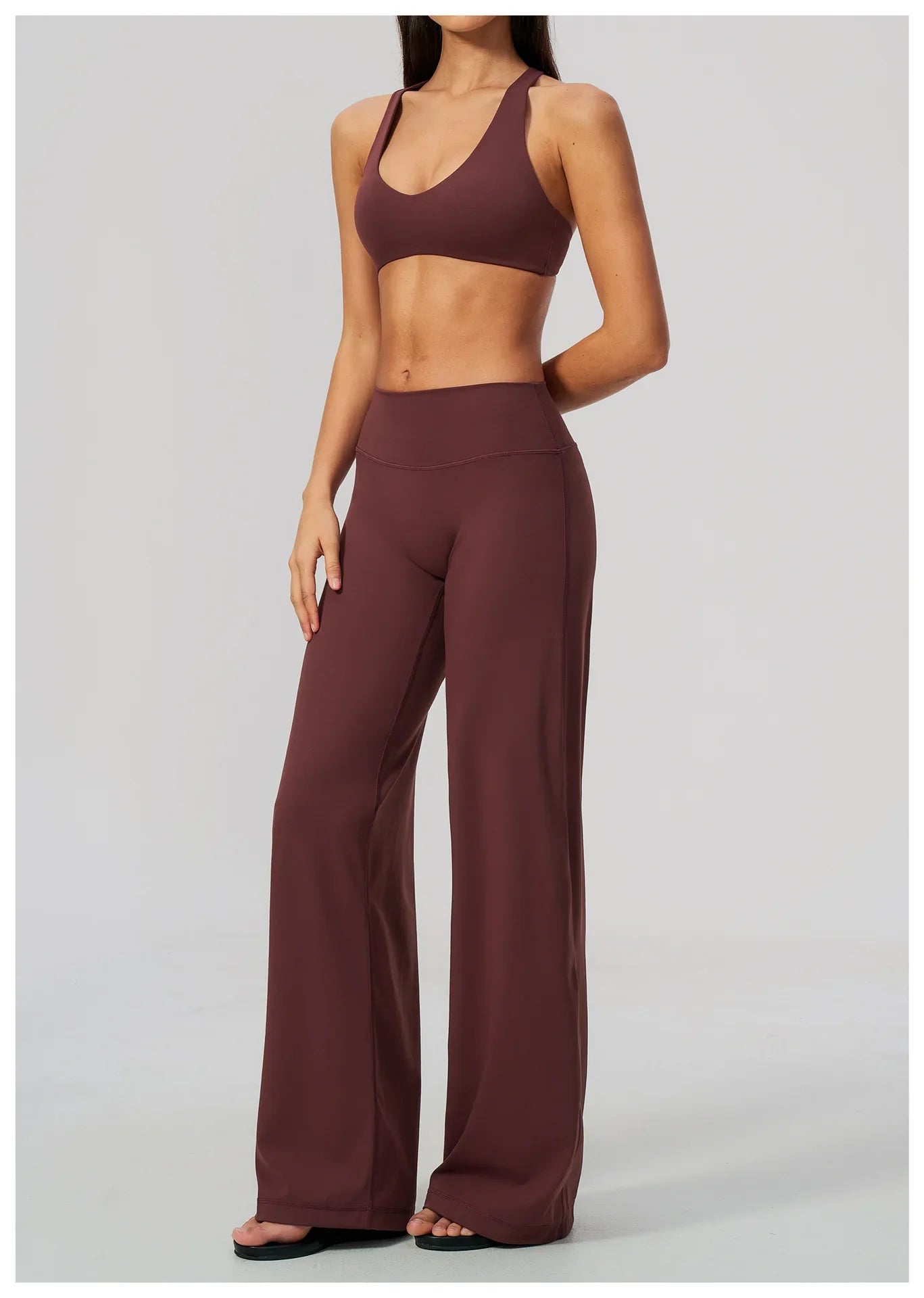 Summer 2 Piece Yoga Sets Women Tight Back Cross Sports Bra High Waist Peach Hip Wide Leg Pants Gym Running Fitness Workout Suits