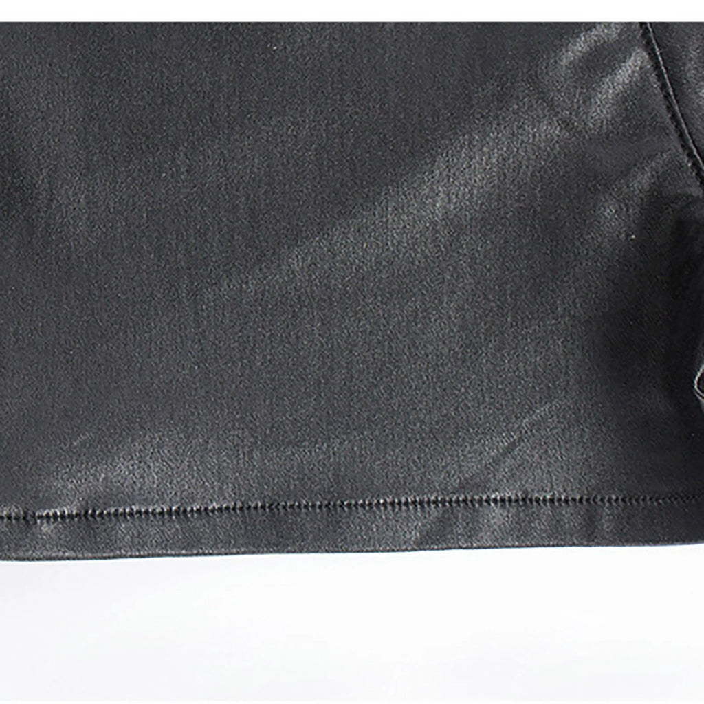 Women's Zipper Pu Leather Shorts High Waist Stretch Slim Lift Hip Motorcycle Shorts Summer Sexy Bodycon Black Leather Shorts