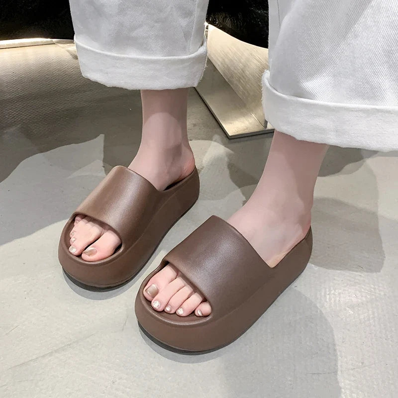 Summer Eva Chunky Platform Slippers Women Comfortable Soft Thick Bottom Sandals Woman 2025 Non Slip Beach Flip Flops Female