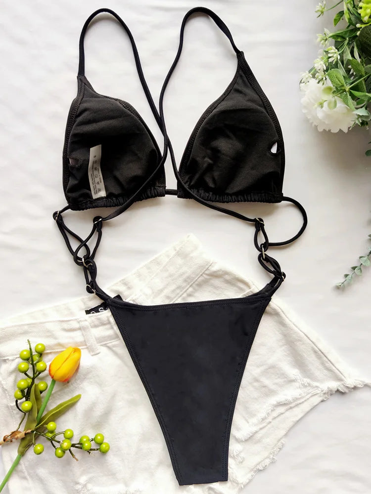 High Cut Out G String Female Swimwear One Piece Swimsuit Women Mini Micro Thong Monokini Bather Backless Bathing Suit Swim Wear