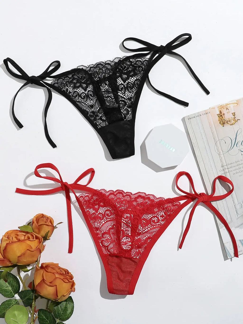2pcs Low Waist Lace Thong For Women Sexy Panties Comfortable Underwear Female Underpants Lingerie C847