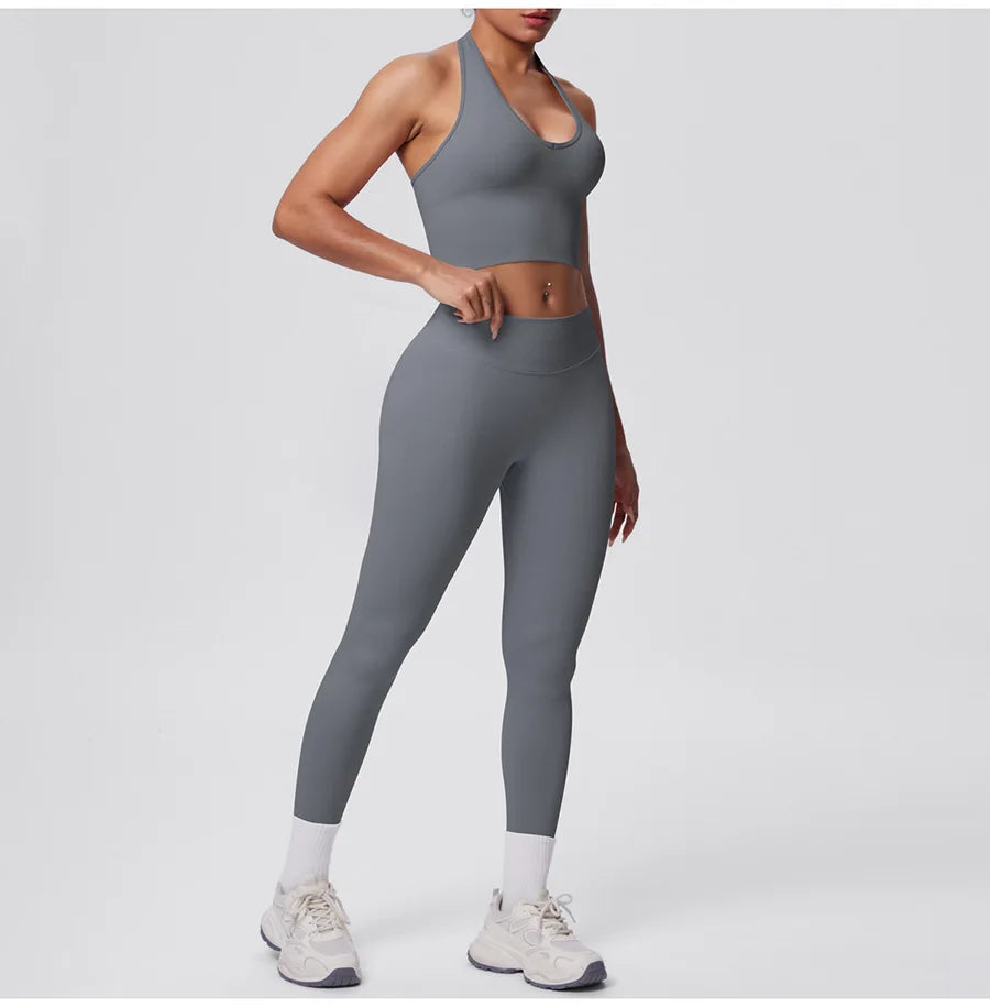 2pcs Yoga Set Gym Outfits Clothes Athletic Wear Yoga Suits For Women Fitness Set Tracksuits Sports Bra Gym Leggings Sportswear